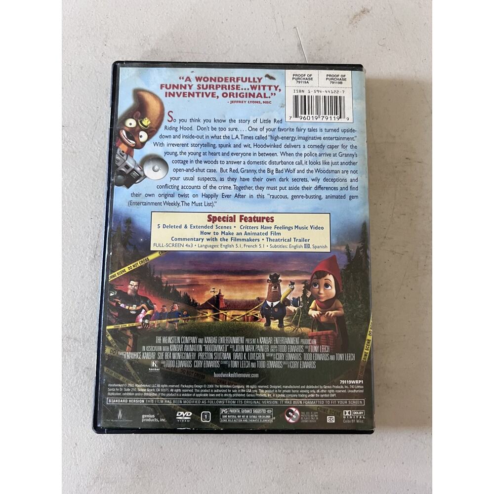 Hoodwinked! DVD 2005 Full-Screen Anne Hathaway Glenn Close Animated Special - Picture 2 of 3